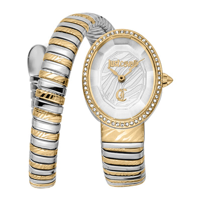 Just Cavalli Signature Snake Velina Srebrny Żółte złoto