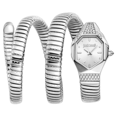 Just Cavalli Signature Snake Ambra Silver