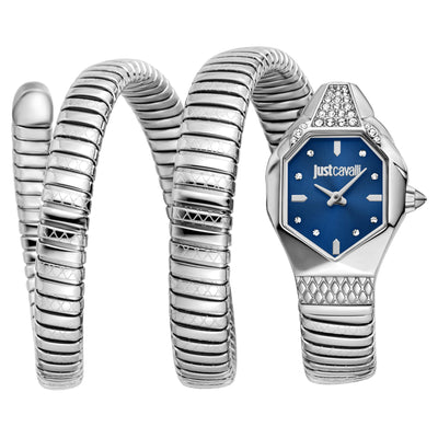 Just Cavalli Signature Snake Ambra Silver Night blue