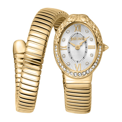 Just Cavalli Signature Snake Fiore Gelbgold Silber