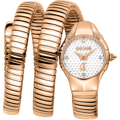 Just Cavalli Signature Snake Amanta Rose Gold Silver