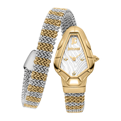 Just Cavalli Signature Snake Fiamma Srebrny Żółte złoto