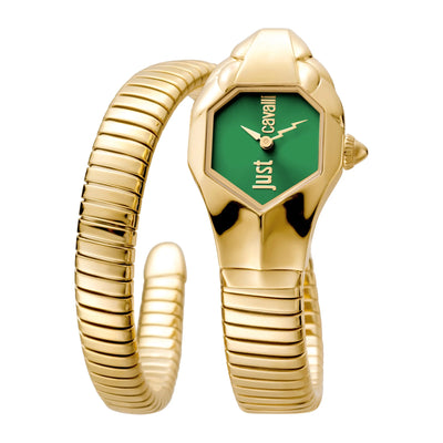Just Cavalli Signature Snake Glam DNA Yellow Gold Green