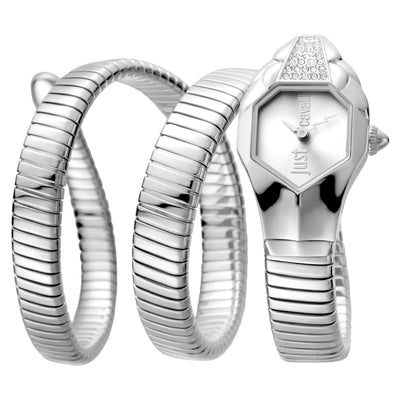 Just Cavalli Signature Snake Glam Stříbrná