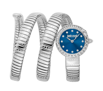 Just Cavalli Signature Snake Betoverend Zilverblauw