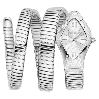Just Cavalli Signature Snake Cristallo Silver