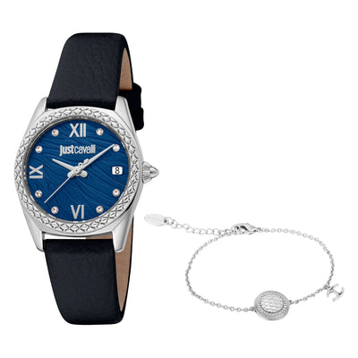 Just Cavalli SET Indomitable Animalier Leather Black Blue