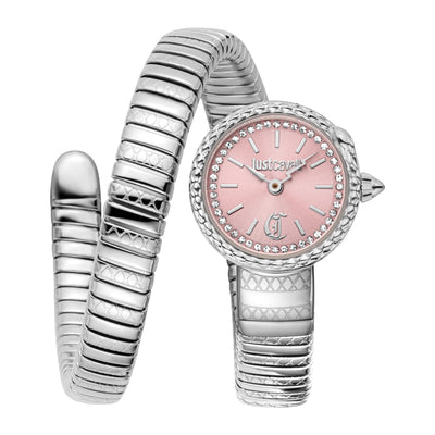 Just Cavalli Signature Snake Sirena Silver Pink