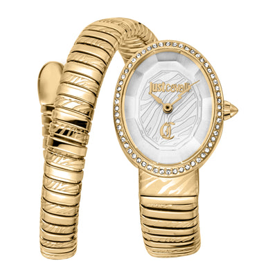 Just Cavalli Signature Snake Velina Yellow Gold Silver