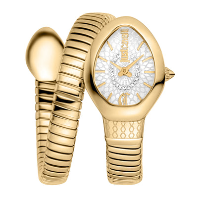 Just Cavalli Signature Snake Eclisse Geelgoud Zilver