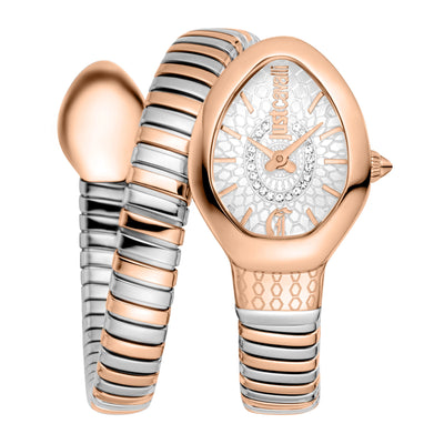 Just Cavalli Signature Snake Eclisse Tweekleurig RG Zilver