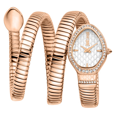Just Cavalli Signature Snake Carezza Růžové zlato Stříbro