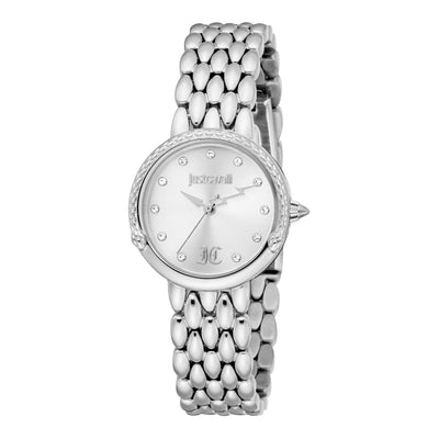 Just Cavalli Animalier Roze Slang Zilver