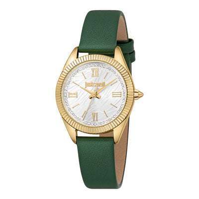 Just Cavalli Animalier Amabile Leather Green Silver