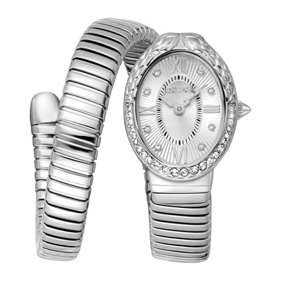 Just Cavalli Signature Snake Fiore Silver