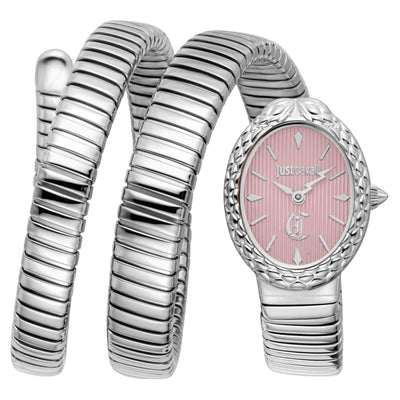 Just Cavalli Signature Snake Sognia Silver Pink