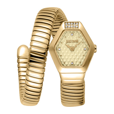 Just Cavalli Signature Snake Splora Yellow Gold Champagne