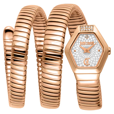 Just Cavalli Signature Snake Romina Rose Gold Silver